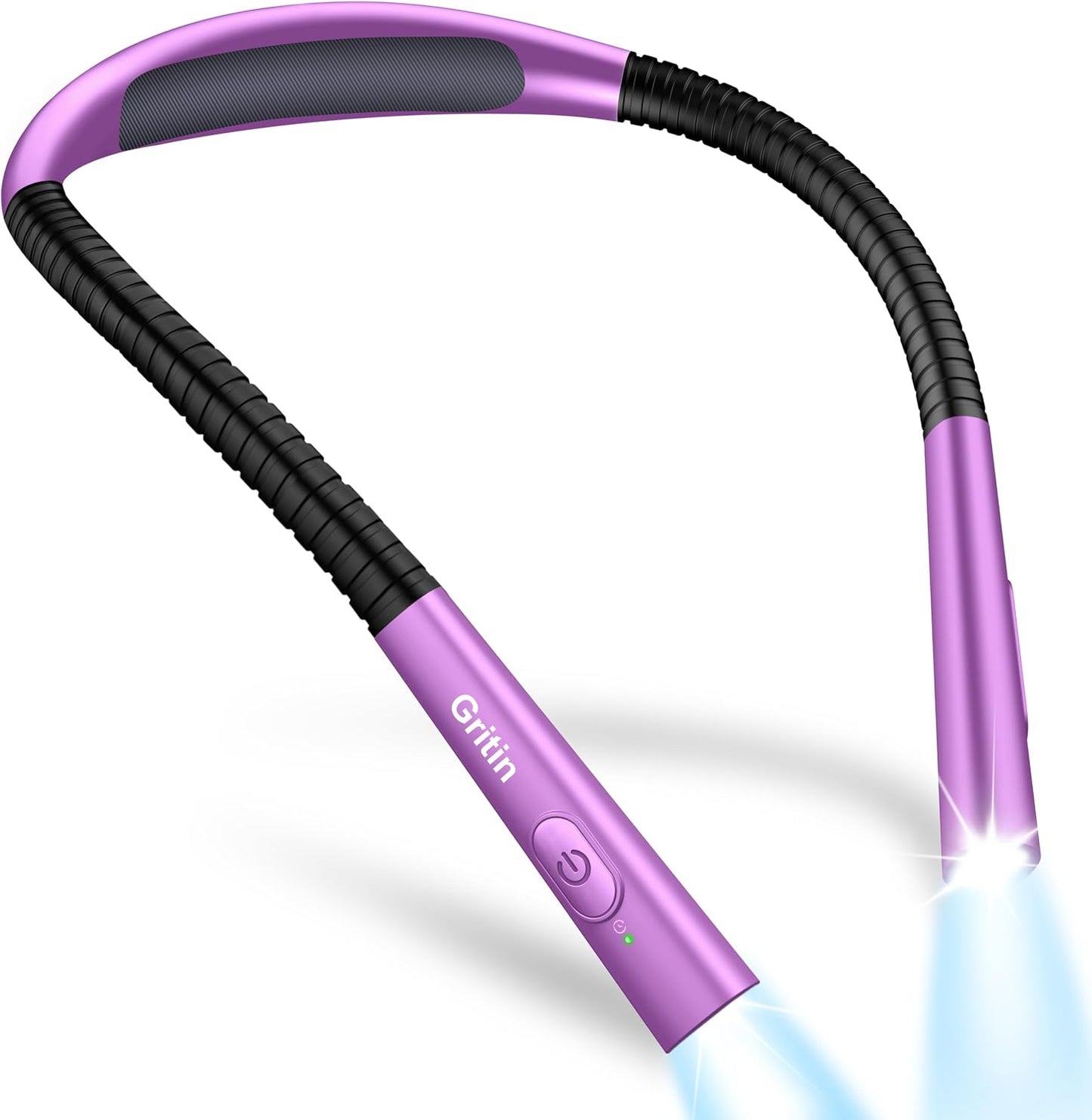 Gritin Book Light, Eye Caring 4-Color&5-Brightness Neck Light Reading Light | Stepless Dimming, 30-min Timer, 80+ Hrs Runtime, Bendable Round Neck Design, Lightweight for Reading, Knitting, Repairing