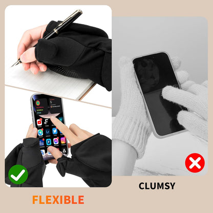 Heated Gloves for Men Women, Rechargeable Detachable Full & Half Hands Heated Glove Fingerless Electric Heating Gloves Hand Warmer for Work, Hunting, Skiing, Outdoor Work