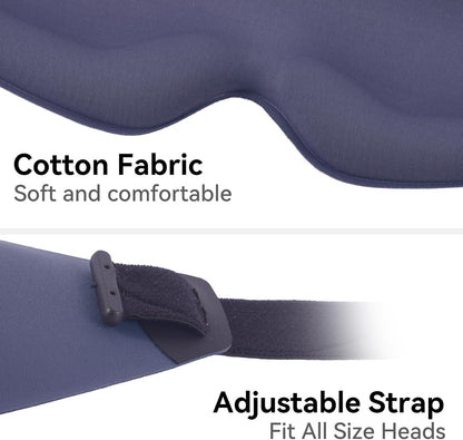 Sleep Mask 3D Contoured Memory Foam Eye Mask, Zero Pressure Light Blocking, Adjustable Breathable for Side Sleepers & Travel，Moonlit Lavender