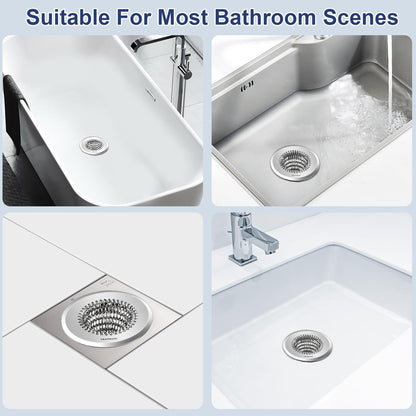 TRAPMATE Shower Drain Hair Catcher, 4.4" Anti-Clogging Bathtub Drain Cover | Easy Flip Cleaning, Traps Hair with Fast Drainage, Anti-Slip Drain Protector Fits Regular & Pop-up Drains (Patented Product)
