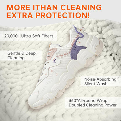 1PCS Blue Shoe Washing Machine Bags for All Shoe Types | Deep Cleaning,Reusable and Durable,Safeguarding Shoes from Scuffs and Deformation,Tear-Resistant Chenille Fabric