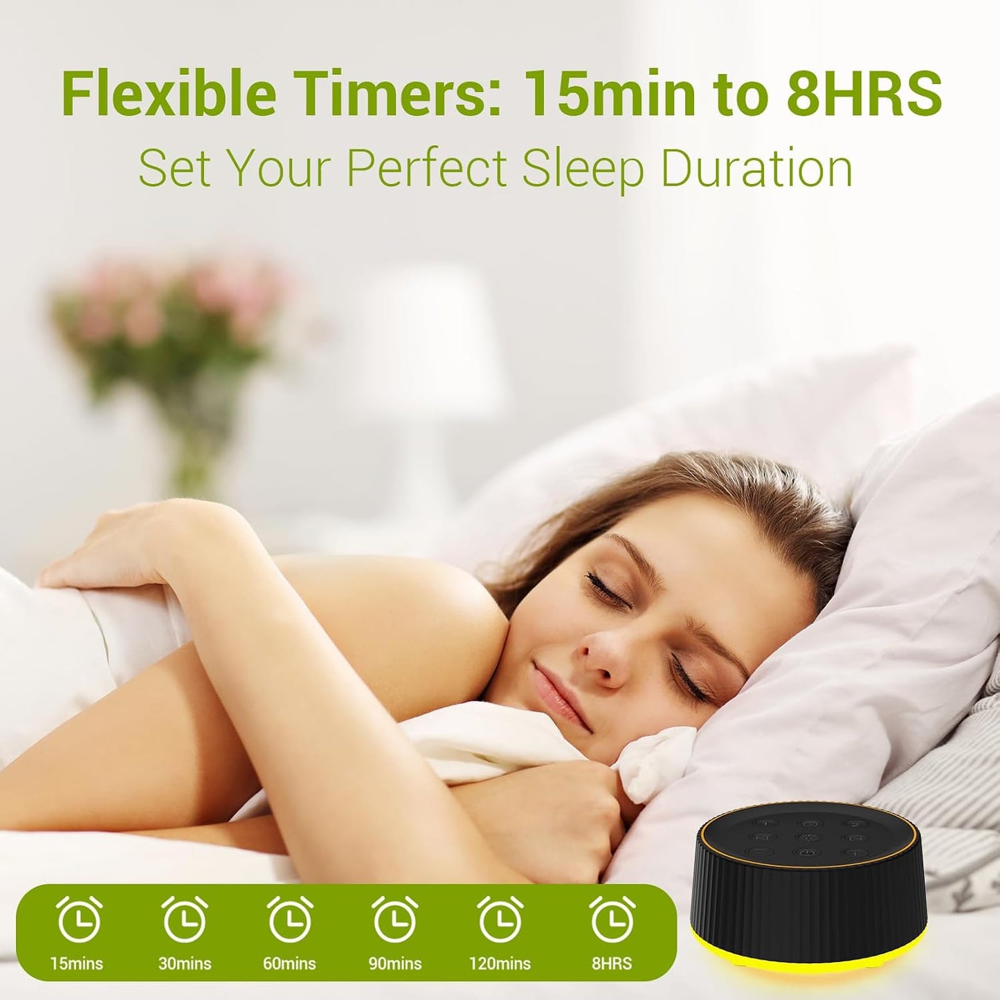 White Noise Machine, 26 Hi-Fi Soothing Sounds & 10 Colors Night Light Sound Machine for Sleeping Adults, Baby & Kids, Portable Sleep Machine with 6 Timers, Noise Canceling for Home Office