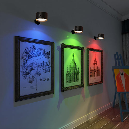 LED Reading Lights, Rechargeable USB Wall Mounted Sconces 3 Color Temperatures, 360° Rotate Magnetic Ball LED Wall Mounted Cordless Lamp for Reading Bedroom Bedside
