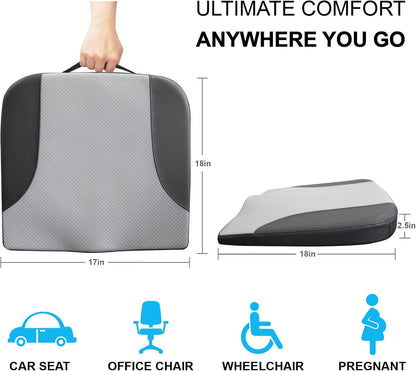 Allaboutsla Car Seat Cushion with Lumbar Support Pillow, Car Back Support | L-Shaped Ergonomic Memory Foam Seat Cushion, Car Seat Cushions for Driving, Driver Cushion and Back Support for Car, B&G