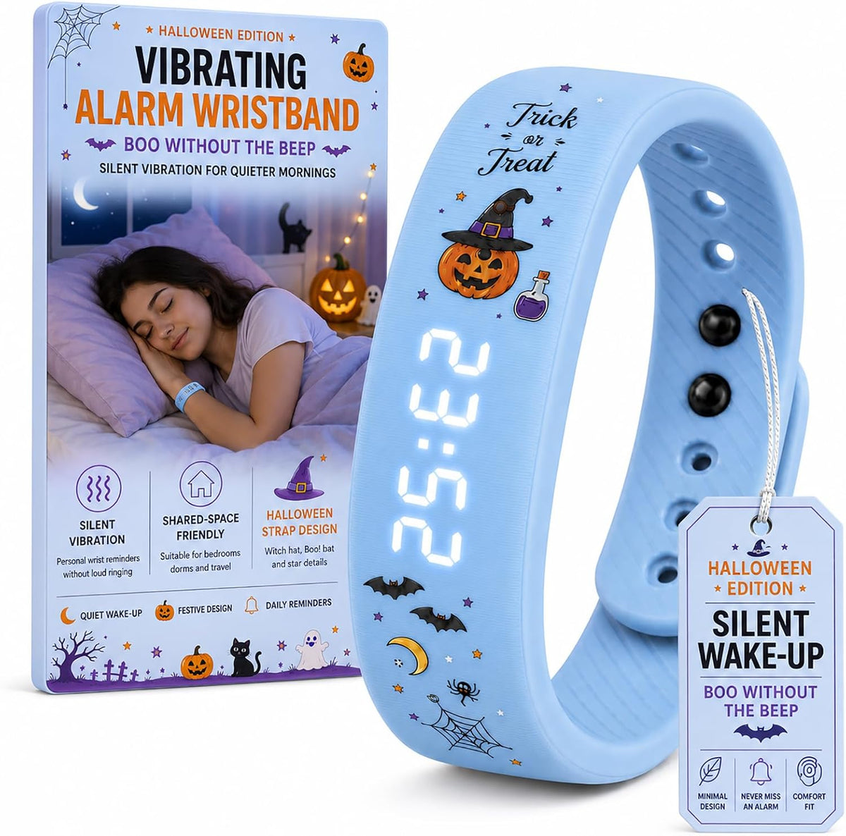 Vibrating Alarm Wristband Clock for Heavy Sleepers Wake Band Wrist Watch Silent Vibration Bracelet Loud Adults Strike Deaf People Despertar with that Won't Partner Extremely Deep