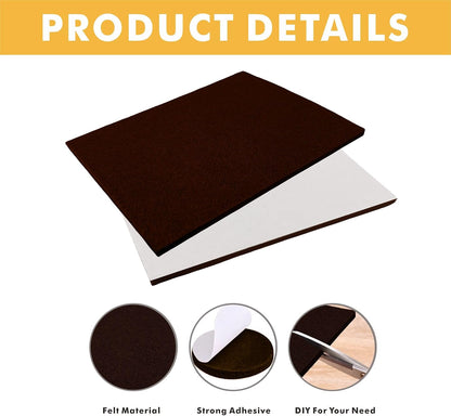 Felt Furniture Pads Self-Adhesive for Hardwood Floors, 8pcs 8" x 6" x 1/5" Cuttable Furniture Pads Square Furniture Movers, Floor Protector Cut into Any Shape, Beige