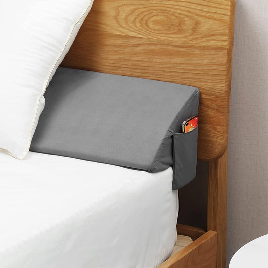 Vekkia 34" Extra-Long Wedge Pillow,7.5" Bed Wedge Pillow for Sleeping,White | Pillow Wedge Back Support for After Surgery, Idea for Acid Reflux,Snoring Relief,Removable Washable Cover&Double Side Pockets