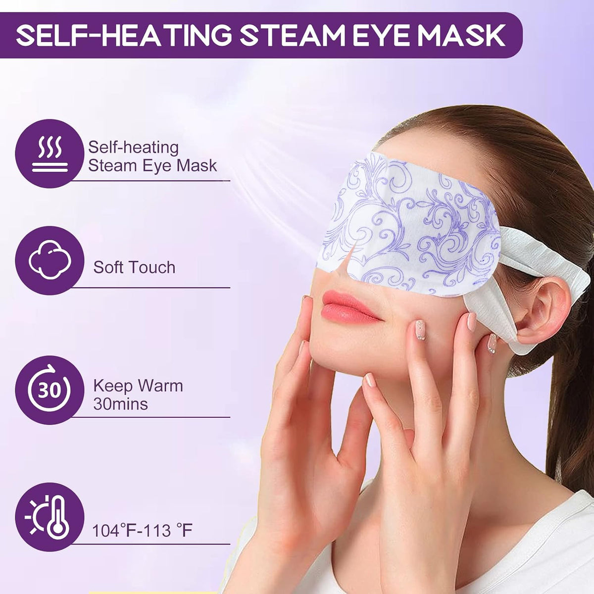 XPCARE 32 Pack Steam Eye Mask Disposable for Dry Eyes Cornea Care-Unscented