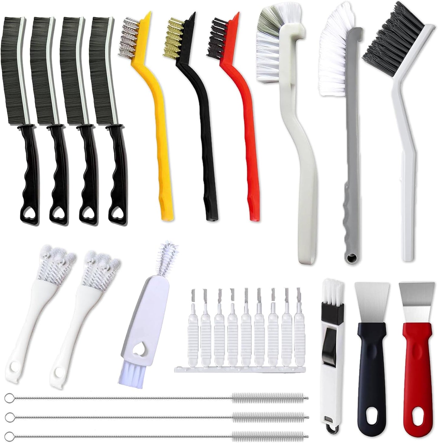 16Pcs Crevice Cleaning Brush Set, Hard Bristle Scrub Brushes for Gaps | Deep Cleaning Window Groove, Cleaning Brush for Sliding Door, Sill, Tile Lines, Shutter, Corner, Sink, Teapot, Bottle