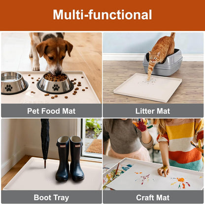 34" x 22" Extra Thick Silicone Mat Waterproof with Raised Edge, | Under Sink Mat for Kitchen & Bathroom, Kitchen Cabinet Liner, Multi-Purpose for Storage & Protection
