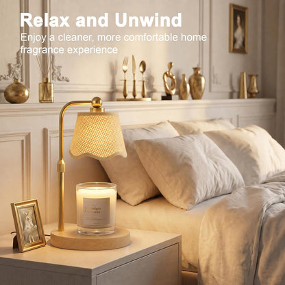 Candle Warmer Lamp with Timer, Modern Golden Candle Warmer for jar Candles, Electric Wax Warmer, Includes 2 Bulbs, Birthday Gift for Women, Mom, Housewarming