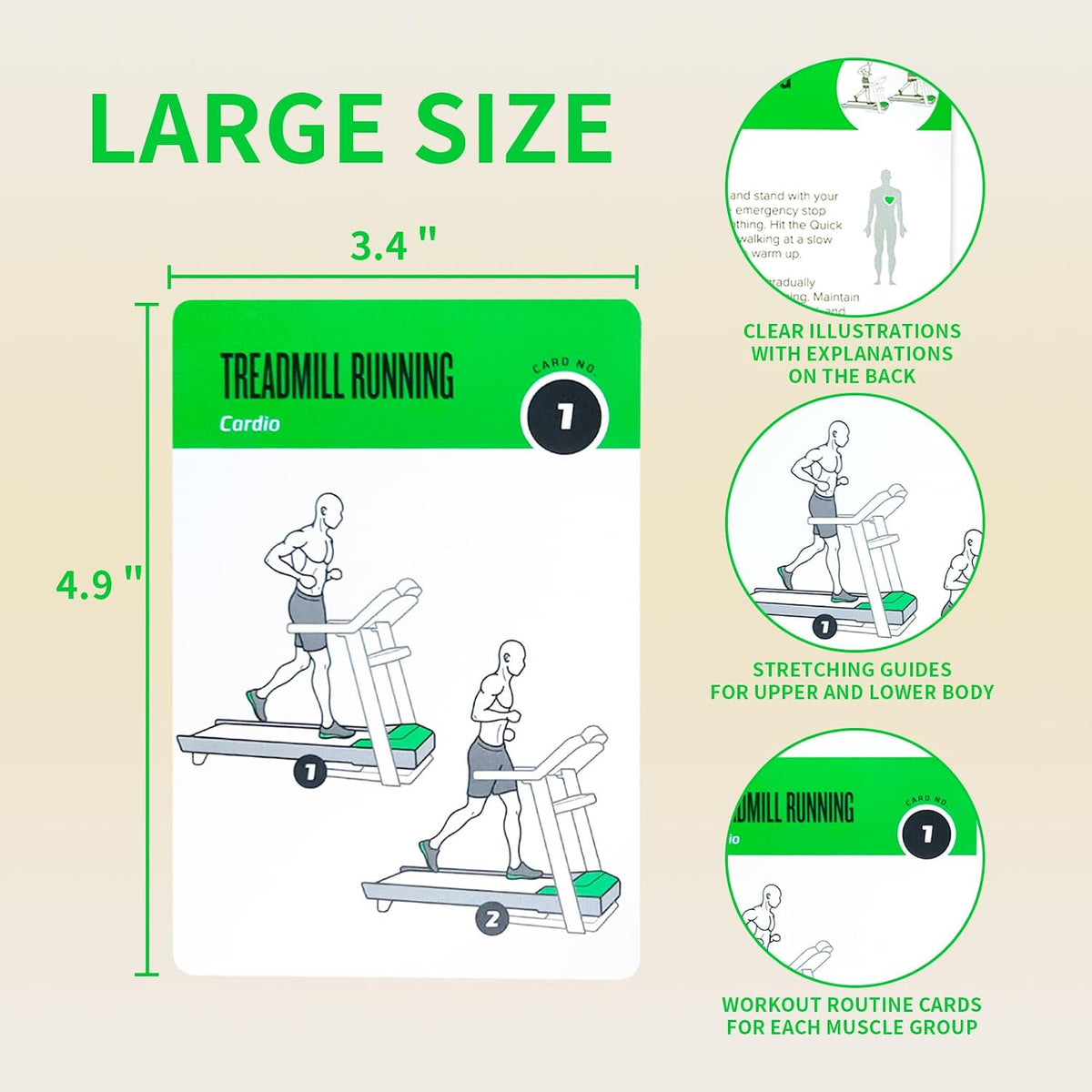 Half Balance Ball Workout Cards, 62 Exercises Cards Deck Large Size 5" x 3.5" Fitness Cards for Women & Men, Beginner Fitness Guide to Training Exercises at Home or Gym