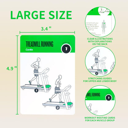 Half Balance Ball Workout Cards, 62 Exercises Cards Deck Large Size 5" x 3.5" Fitness Cards for Women & Men, Beginner Fitness Guide to Training Exercises at Home or Gym