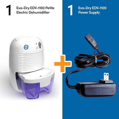 Eva-Dry EDV-1100 Whisper-quiet 16 OZ Dehumidifier with Auto Shut Off and Restart for small spaces in your Home, RV, Automobile, and Storage up to 122 sq. ft | For Home, RV, Automobile & Storage | Whisper-Quiet | Auto Restart | Up to 122 Sq Ft Coverage