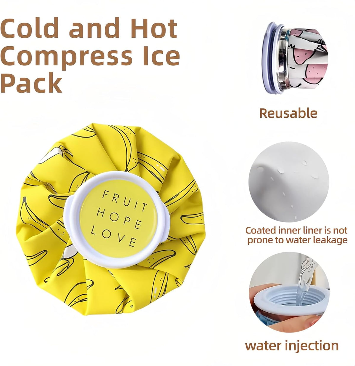 Hot and Cold Reusable Ice Bag for Sport Injuries Ice Pack for Injuries, Hot & Cold Therapy, Teeth Pain Cold Pack, Headaches Cold Ice Bag Hot Cold Therapy for Head Shoulder Back Knee 2PCS