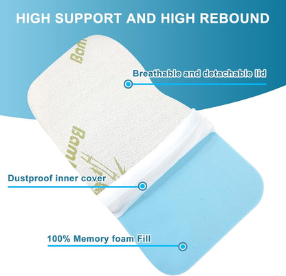 Knee Pillow for Side Sleepers, 100% Memory Foam Filling Leg Pillow for Side Sleeping, 4" Height Leg Pillow for Relieving Leg, Back, and Knee Pain Breathable & Pressure-Relieving Support - 18"x30"x4"