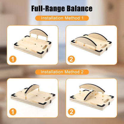 3 in 1 Adjustable Wooden Slant Board for Stretching & Physical Therapy, Anti-Slip 5 Angle Portable Calf & Achilles Tendon Stretching Board, 400 lbs Capacity, Improve Flexibility, Foot Pain Relief