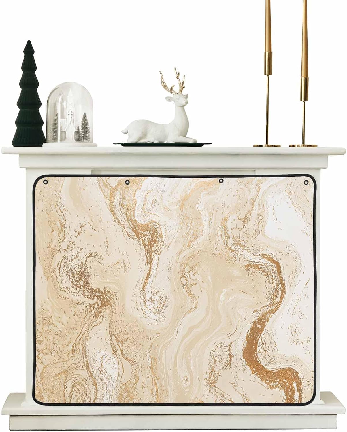 Magnetic Fireplace Cover Sage Green Marble Fireplace Screen Decorative Abstract Fluid Art Insulation Fireplaces Blocker Blanket Save Energy Fireplaces Draft Stopper Covers for Living Room 36x30 Inch