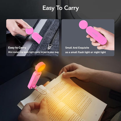 VAVOFO USB Rechargeable Bookmark Reading Light, Blue Light Blocking Amber LEDs for Bedtime Reading - Clip On, 9 Lighting Modes