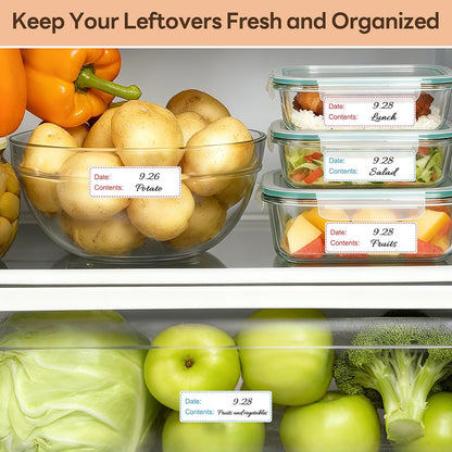 1" x 3" Removable Freezer Labels, 350 Labels, 2 Colors | Preprinted Date and Contents Fields Speed Food Rotation, Removable Adhesive Is Designed for Containers Used in Cold Storage