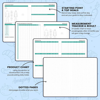 Food Journal - Journal for Women Weight Loss, 5.8" x 8.3