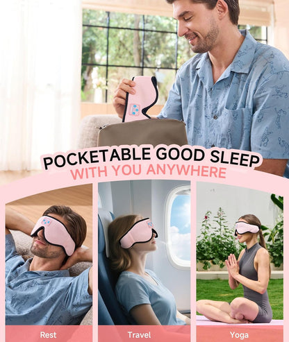 Voerou Sleep Mask with Bluetooth Headphones, Zero Pressure Wireless Sleeping Eye Mask, 100% Light Blocking Sleep Headphones for Side Sleepers, Suitable for Sleep Nap Travel, Cool Gadgets Unique Gifts