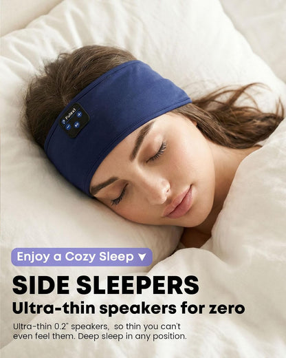 Sleep Headphones Bluetooth 5.4 Headband, Wireless Sleep Headphones with Ultra-Thin HD Stereo Speakers for Side Sleepers, Sweatproof Sports Headband for Workout Yoga Running Cool Gadget Unique Gifts