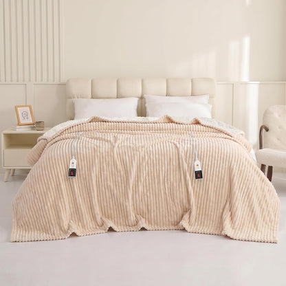 Reaks Heated Throw Blanket, 5 Heat Levels, 3 Hours Auto-Off, 50"x60", White
