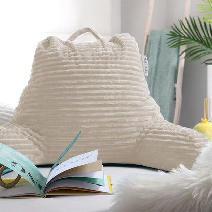 Clara Clark Reading Pillow for Bed Adult – Back Pillow for Sitting in Bed, Standard Bed Pillows for Sitting Up, Foam Chair Pillow, Sage Green Rest Pillow