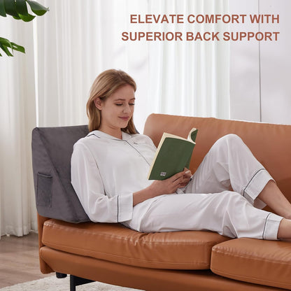 Bedluxe Knee Pillow for Back Sleeping, Leg Pillow Knee Wedge Pillow, Memory Foam Wedge Pillows for Legs Post Surgery, Triangle Pillow for Knee Support, Leg Elevation, Knees Hip Back Pain Relief, White