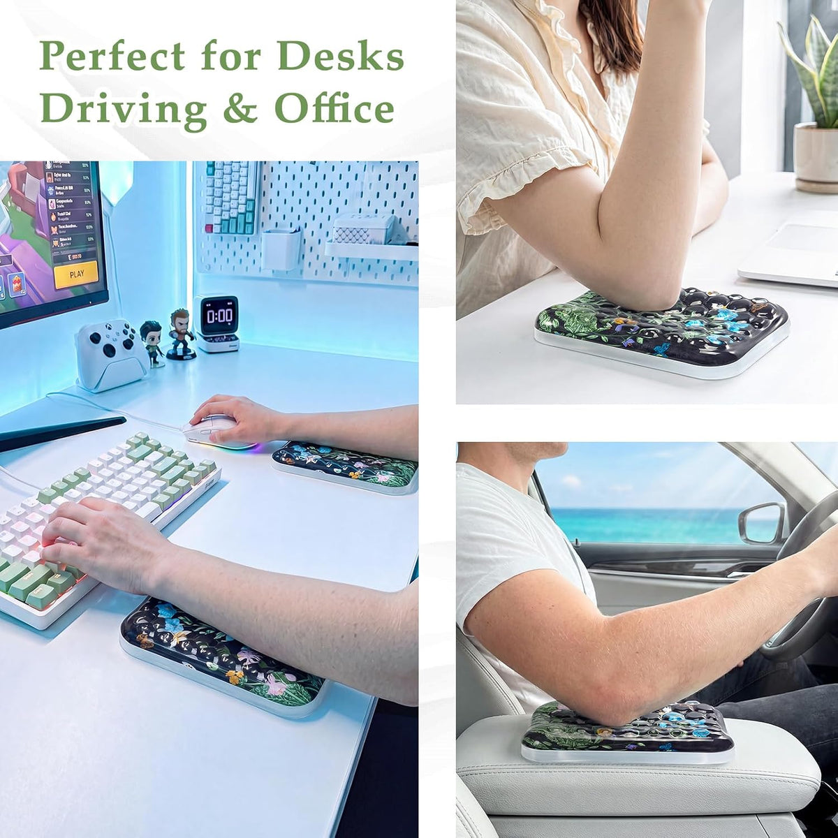 Ospelelf Ergonomic Elbow Pad, Gel Keyboard Wrist Rest Support for Office Desk Chair, Arm Wrist Pad for Typing Pain Relief