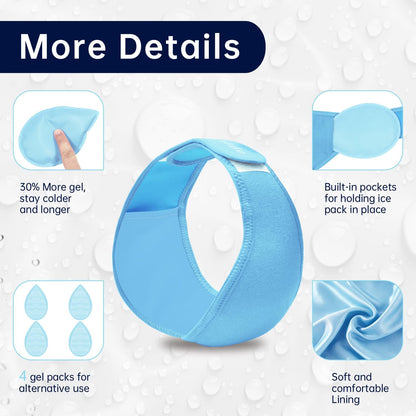 Wisdom Teeth Ice Pack Head Wrap Jaw Face Ice Pack with 4 Gel Packs