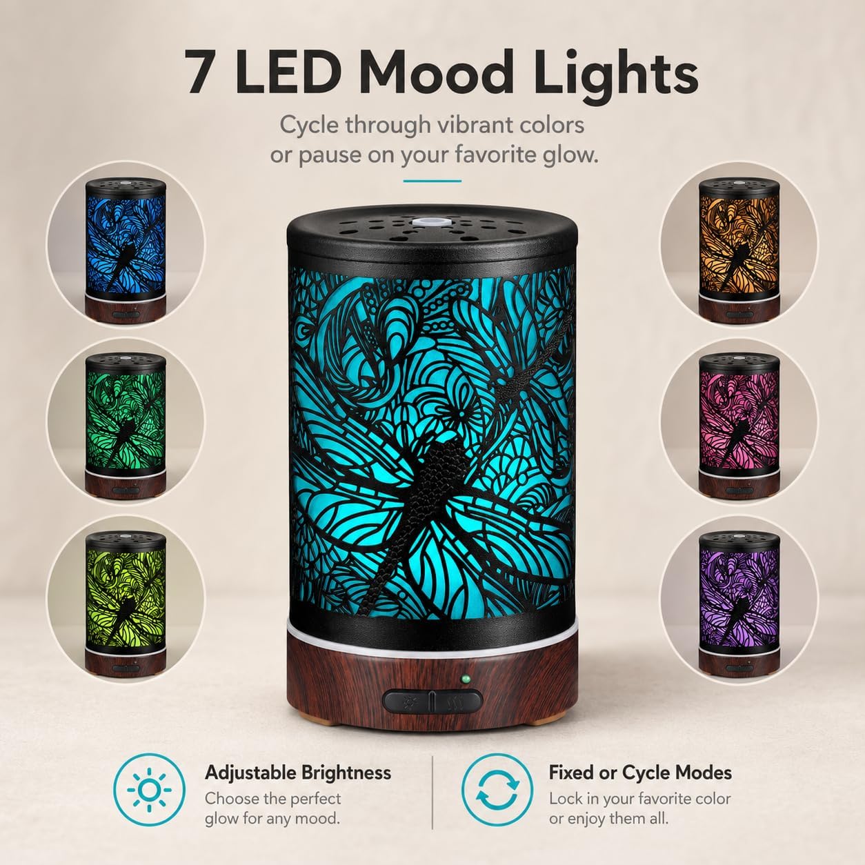 Tree Essential Oils Diffuser for Home 150ML Aromatherapy Diffuser | Birthday Gifts for Women mom,Metal Cool Mist Humidifier with 7 Colors Lights Waterless Auto Off Air Diffusers