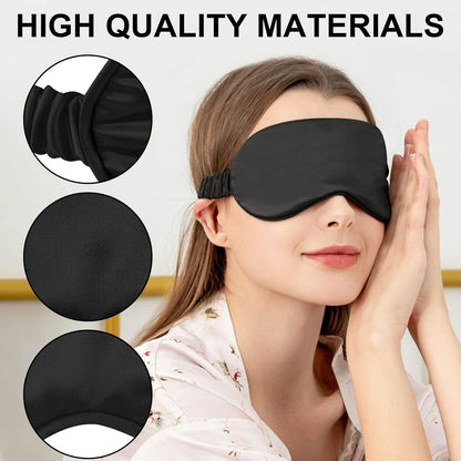 IEKEODI 2 Pack Sleep Masks, Blackout Eye Masks for Sleeping, (Black+Purple) | Silky Soft Comfort, Light Blocking Blindfold Design, Gentle Elastic Fit, Smooth Skin Feel, Travel and Nap Ready
