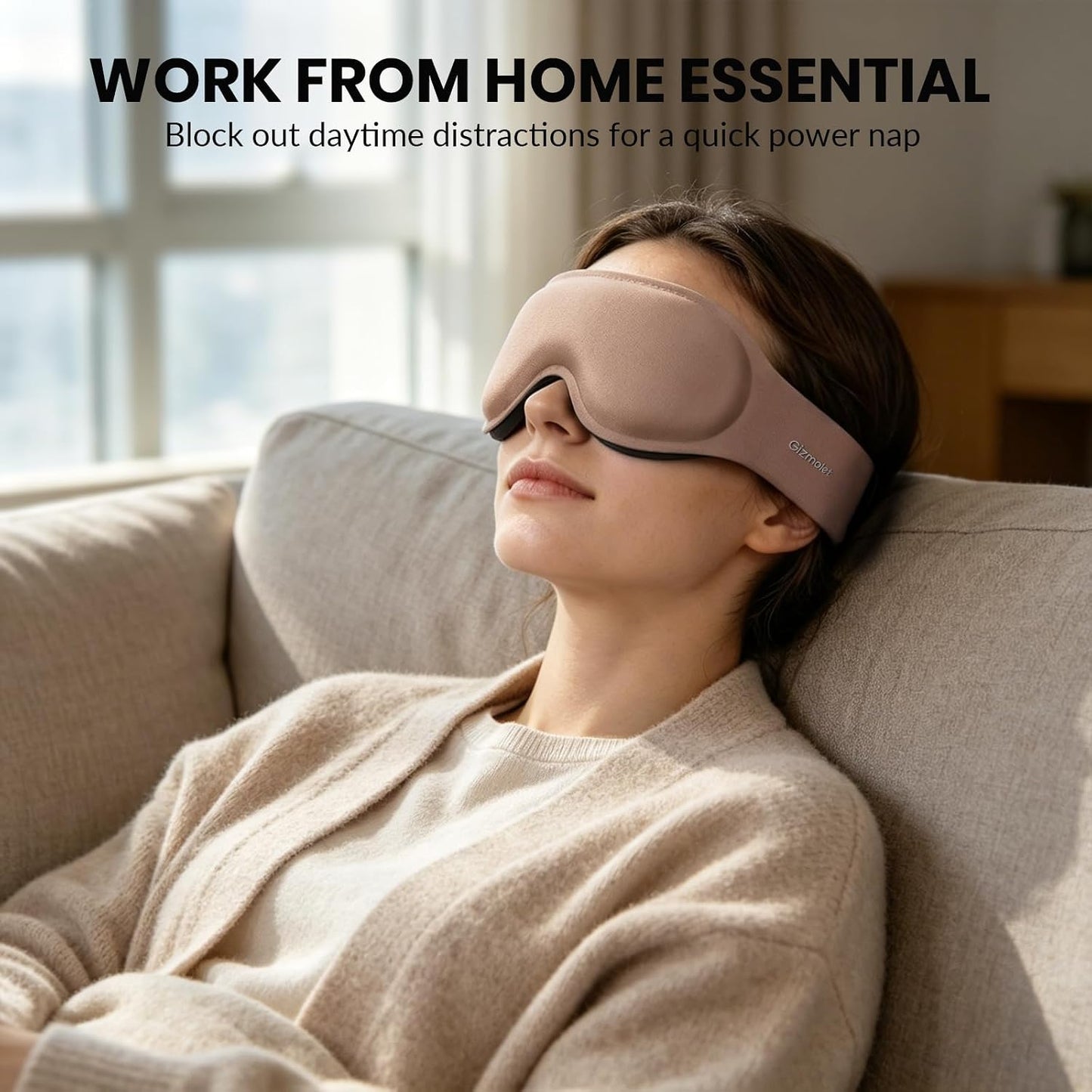 Maximum Blackout Sleep Mask for Deep Sleep, 3D Eye Mask with Spacious Eye Cups, Zero Eye Pressure, Long Eyelash & Lash Extension Friendly, Eye Cover for Travel/Shift Work/Daytime Sleep, Black