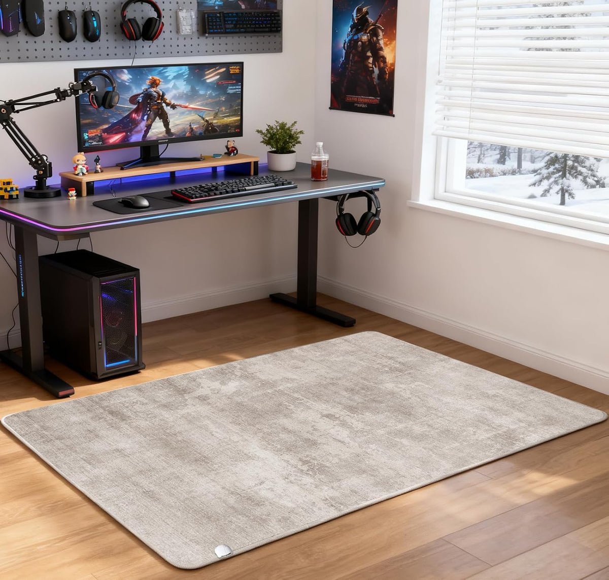 Electric Heated Carpet 35x55in Soft Plush Heating Rug 450W CX