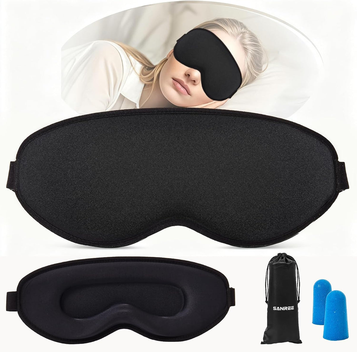 Sleep Mask for Side Sleeper Women Men,Blackout Eye Masks for Sleep