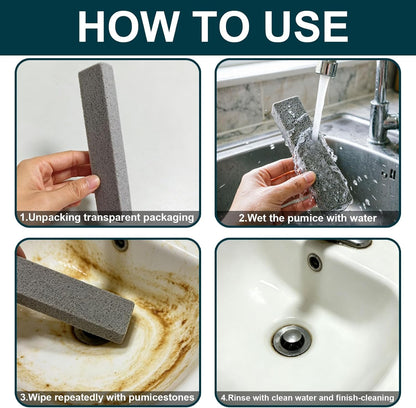 4 Pack Pumice Stone for Toilet Bowl Cleaning, Pumice Stone for Cleaning | Pumice Scouring Stick Removes Limescale, Hard Water Stains & Rust from Toilets, Tubs, Grills, Pools and More