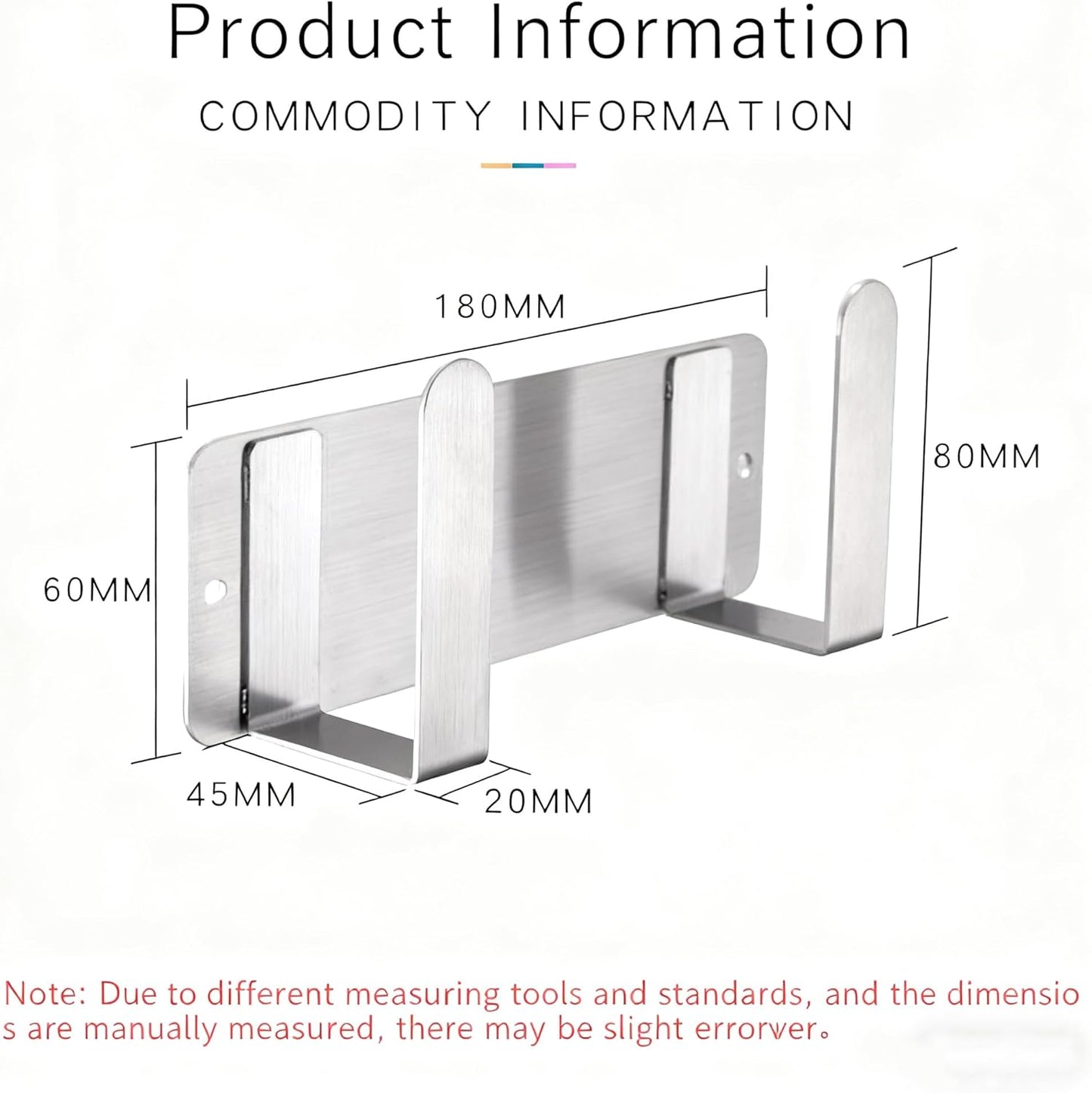 Stainless Steel Wall Mounted Cutting Board Holder Punch-Free Adhesive Multifunctional Kitchen Organizer Pot Lid Storage Rack 7" x 2.3" x 1.8" White