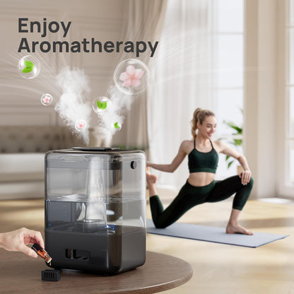 CHIVALZ Humidifiers for Bedroom Large Room, 6L Cool Mist Top Fill Humidifier with Essential Oil Diffuser, 26dB Quiet Ultrasonic Humidifier for Baby Nursery Plants, 50H Runtime Night Light 1 Pack White | Easy to Refill and Clean, Oil Diffuser, Blue