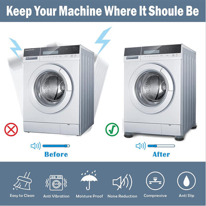 Anti Vibration Pads Increase 1.38"/2.36", 8pcs Washing Machine Base Foot Pads, Non Slip Heighten Shock and Noise Cancelling Mat for Washer and Dryer Machine Support Protects Pedestals