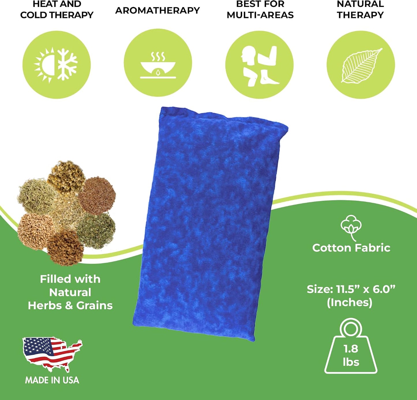 Nature Creation Microwaveable Herbal Heating Pad - Microwave Heating Pad for Neck and Shoulders, Cold & Hot Pack, Heat Pack Warming Pad, Microwavable Heating Pads - Pack of 1 (Lavender Flowers)