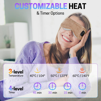 Aurya Heated Eye Mask for Dry Eyes, Cordless Warm Eye Mask, Relief Eye Irritated & Strained, Heated Mask for Blepharitis, Styes, Eye Relief, 8.85×3.35 in