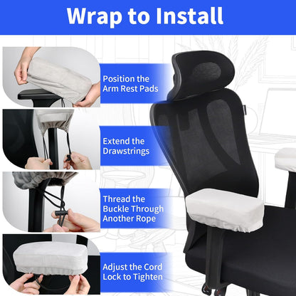 YOUFi Office Chair Arm Covers,Extra Soft Velvet Armrest Cushion,Set of 2