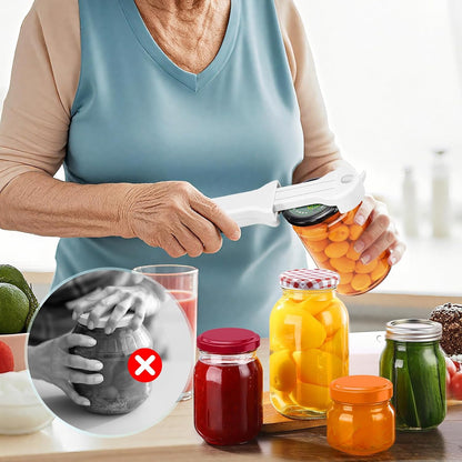 Jar Opener for Seniors with Arthritis, 7 in 1 Bottle Opener and Wine Corkscrew, Easy Grip Kitchen Gadget for Weak Hands Elderly, Retractable Jaw Lid Opener with Magnetic Storage (Teal)