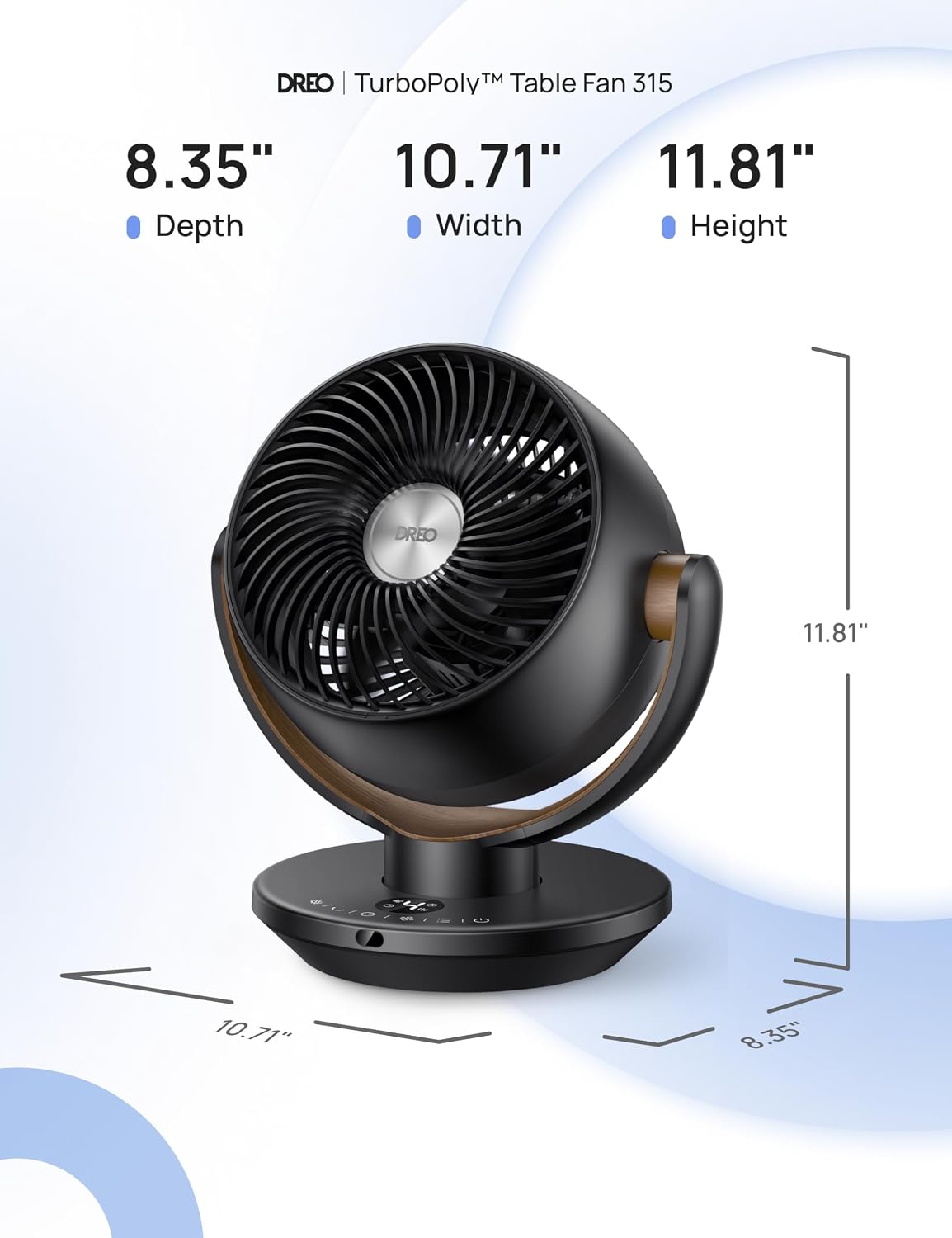 DREO Fan for Bedroom, Desk Air Circulator Fans with Remote, 11 Inch Table Fan for Whole Room, 65ft Powerful Airflow, 120° Vertical Manual and 90° Oscillating, 4 Speeds, 8H Timer, 25dB Quiet, Home