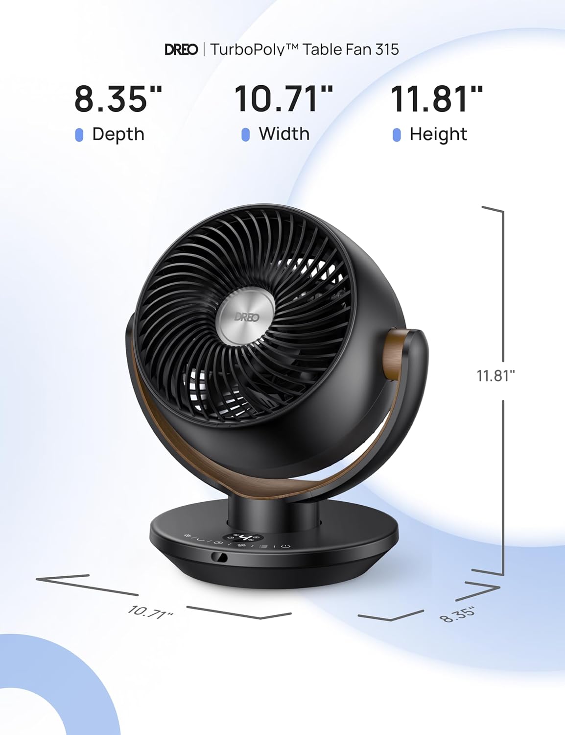 DREO Fan for Bedroom, Desk Air Circulator Fans with Remote, 11 Inch Table Fan for Whole Room, 65ft Powerful Airflow, 120° Vertical Manual and 90° Oscillating, 4 Speeds, 8H Timer, 25dB Quiet, Home