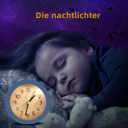 Alarm Clock with Backlight, 4 Inches Cute Analog Round Digital Quartz Clock, Non Ticking, Battery Operated ,Frosted Texture, Simply Design for Living Room, Bedroom ,Bedside, Desk Decorative(Pink)