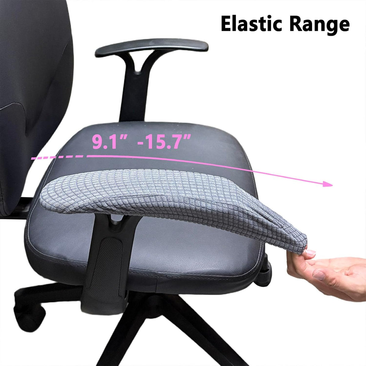 Melaluxe Office Chair Armrest Covers, Stretchable Removable Washable Chair Arm Covers, Elastic Desk Computer Gaming Chair Arm Rest Protector Slipcovers (Black)