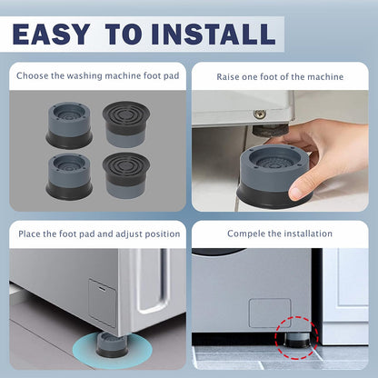 Anti Vibration Pads Increase 1.38"/2.36", 8pcs Washing Machine Base Foot Pads, Non Slip Heighten Shock and Noise Cancelling Mat for Washer and Dryer Machine Support Protects Pedestals